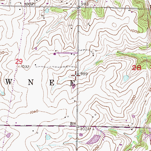 Topographic Map of Na Nex Se Park, KS