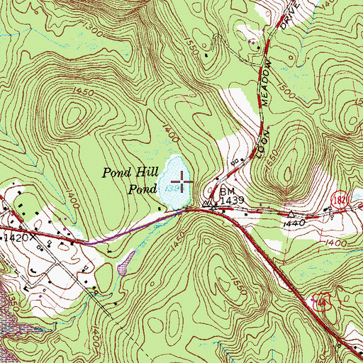 Topographic Map of Pond Hill Pond, CT