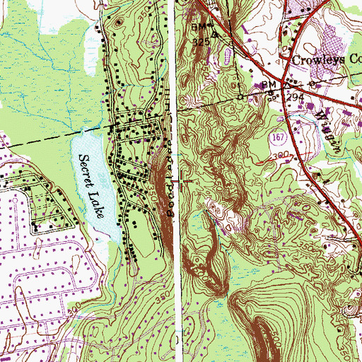 Topographic Map of Pond Ledge Hill, CT