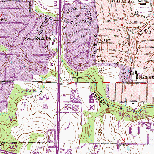 Topographic Map of Pinehurst East Park, KS