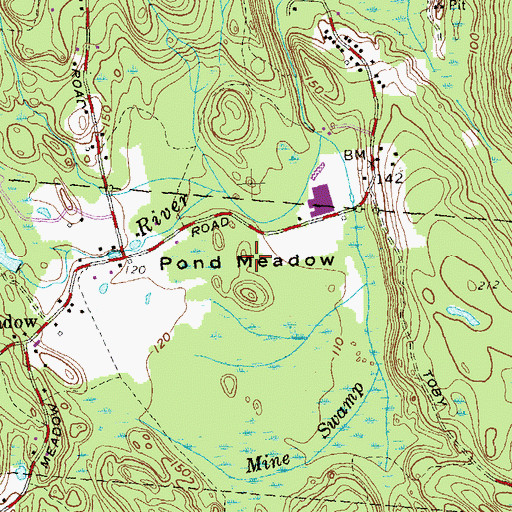 Topographic Map of Pond Meadow, CT