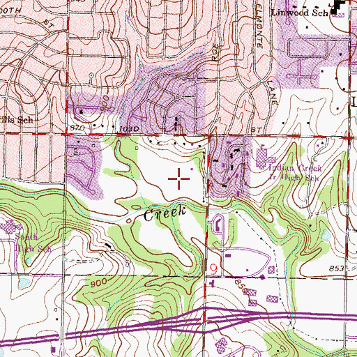 Topographic Map of Roe Park, KS