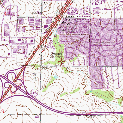 Topographic Map of Rock Creek Park, KS