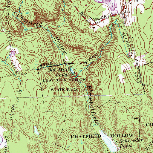 Topographic Map of Pond Meadow Brook, CT