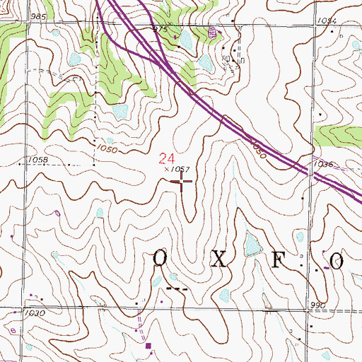 Topographic Map of Kensington Park, KS