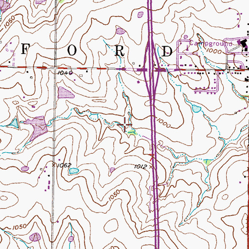 Topographic Map of Kingston Lake Park, KS