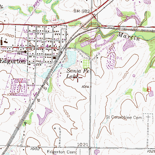 Topographic Map of Martin Creek Park, KS