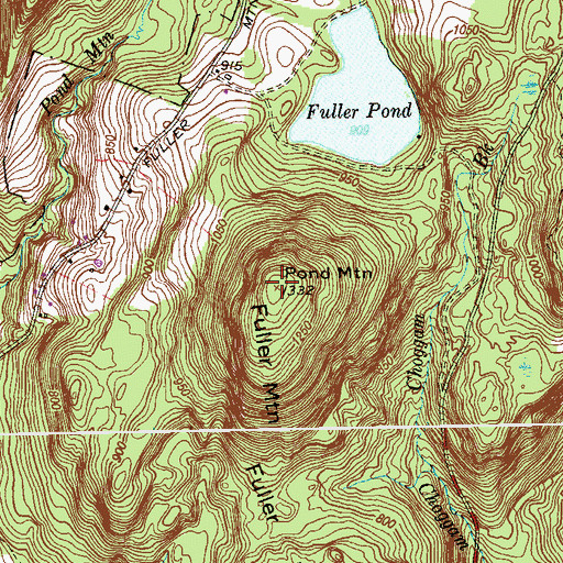 Topographic Map of Pond Mountain, CT