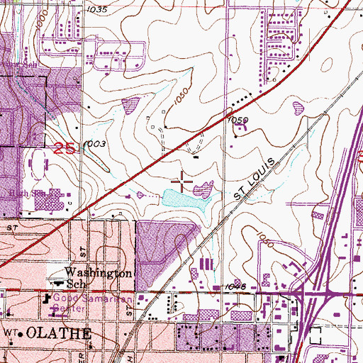 Topographic Map of Kansas City Road Park, KS