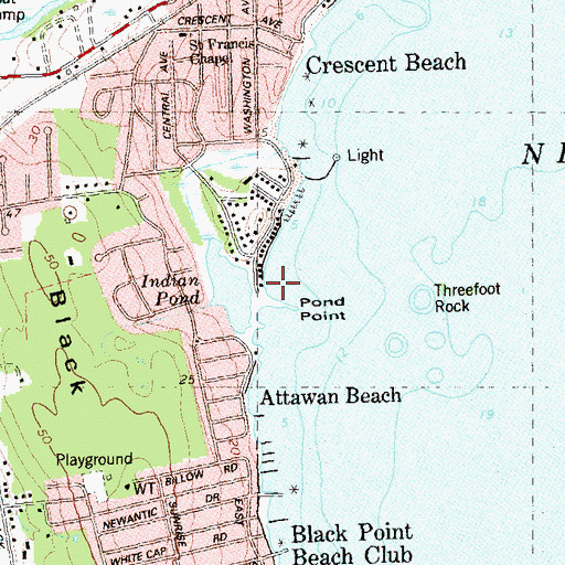 Topographic Map of Pond Point, CT