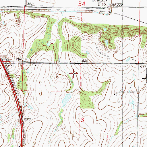 Topographic Map of Garret Park, KS
