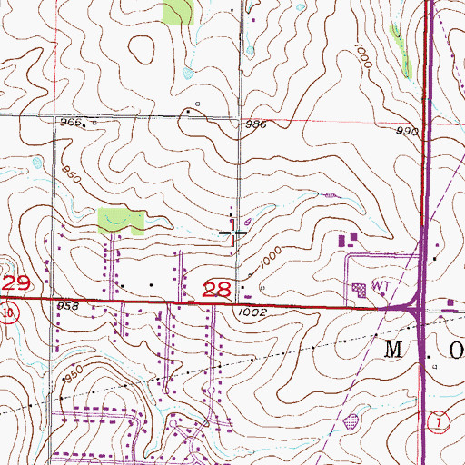 Topographic Map of Gleason Park, KS