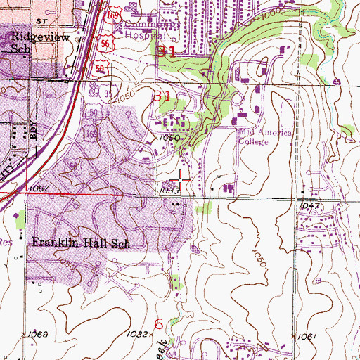 Topographic Map of Havencroft School Park, KS