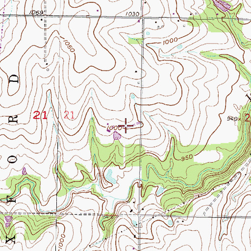 Topographic Map of Heatherstone Park, KS
