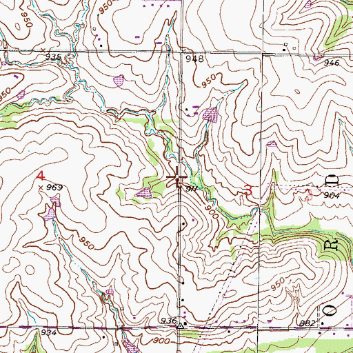 Topographic Map of Ironwoods Park, KS
