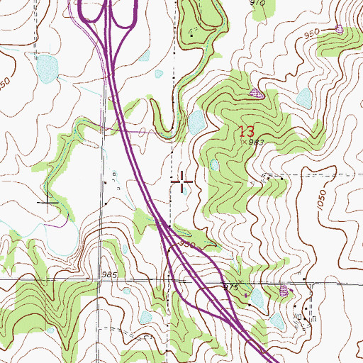 Topographic Map of Indian Creek Recreation Center, KS