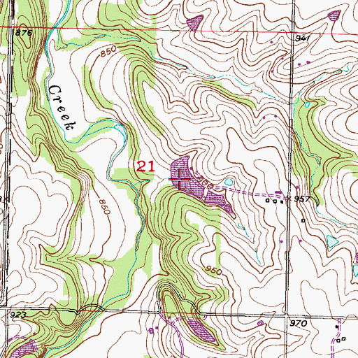Topographic Map of Johnson County Kill Creek Park South, KS