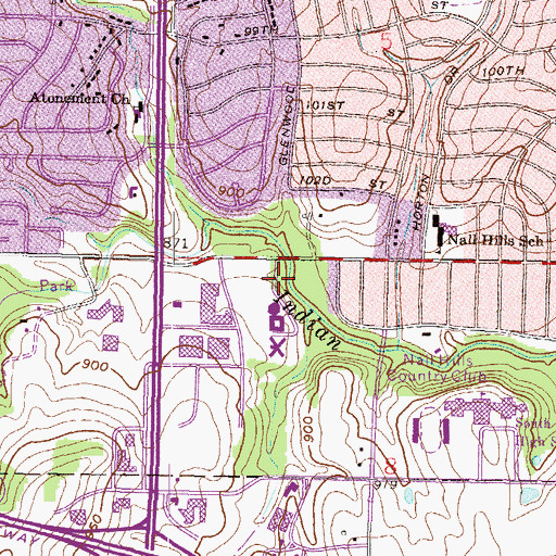 Topographic Map of James Place Park, KS