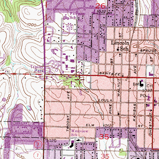 Topographic Map of Calamity Line Park, KS