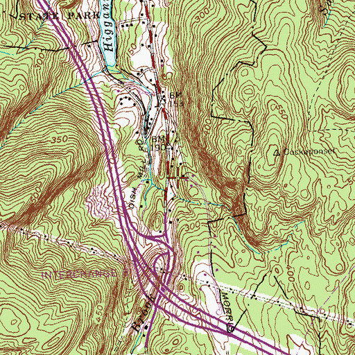 Topographic Map of Ponset Brook, CT