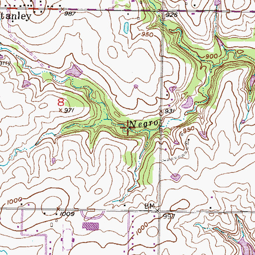 Topographic Map of Creekside Park, KS