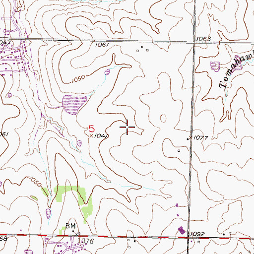 Topographic Map of Blackbob School Park, KS