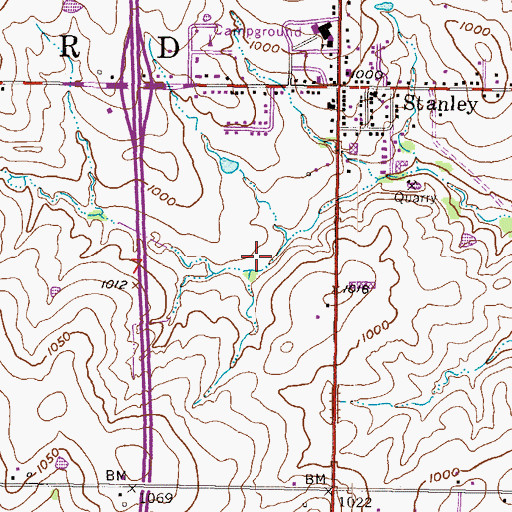 Topographic Map of Brittany Park, KS