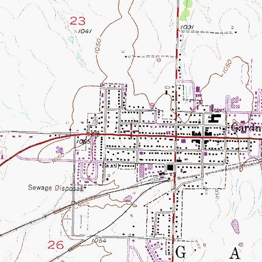 Topographic Map of Oxford School, KS