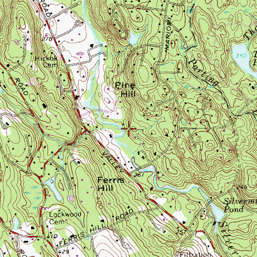 Topographic Map of Poorhouse Brook, CT