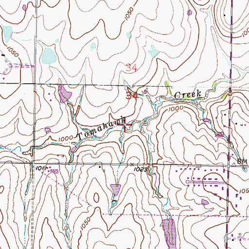 Topographic Map of Amesbury Lake Park, KS