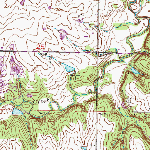 Topographic Map of Arboretum Park, KS