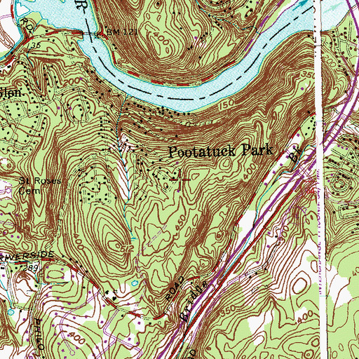 Topographic Map of Pootatuck Park, CT