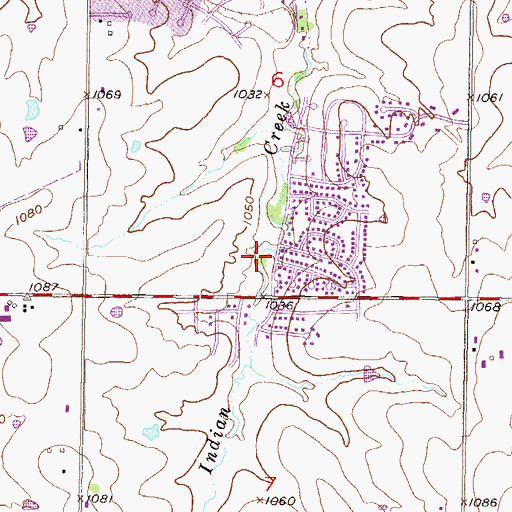 Topographic Map of Arrowhead Park, KS