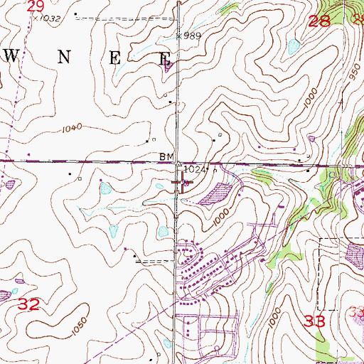 Topographic Map of Station Number 4, KS
