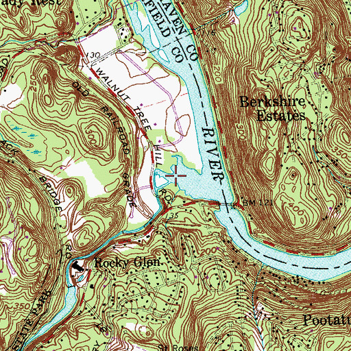 Topographic Map of Pootatuck River, CT