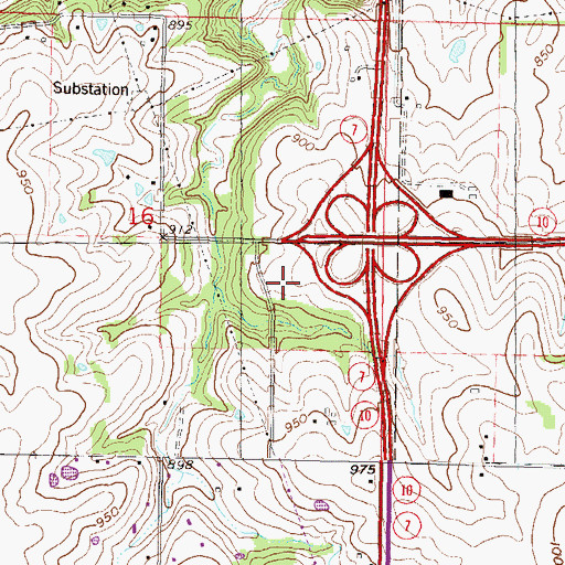 Topographic Map of Shawnee Fire Department Station 73, KS