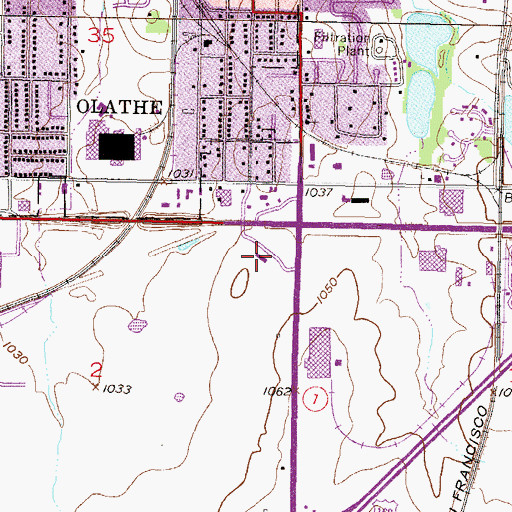 Topographic Map of Station 1103 Emergency Medical Services, KS