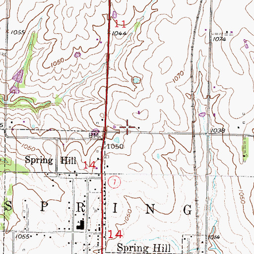 Topographic Map of Johnson County Fire District 2 Station 4, KS