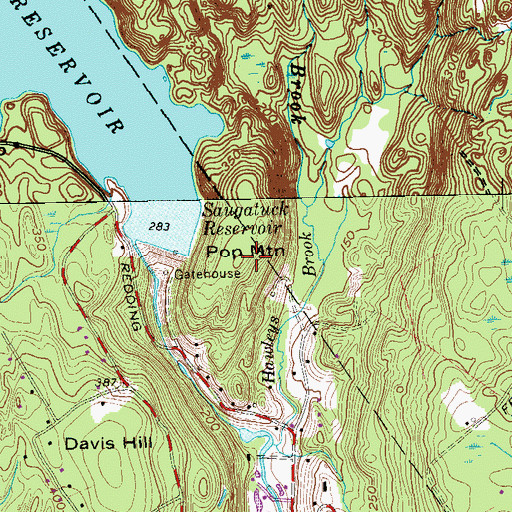 Topographic Map of Pop Mountain, CT