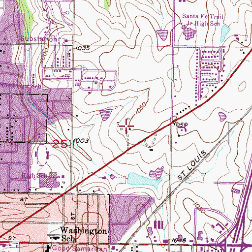 Topographic Map of Abbott Hall, KS
