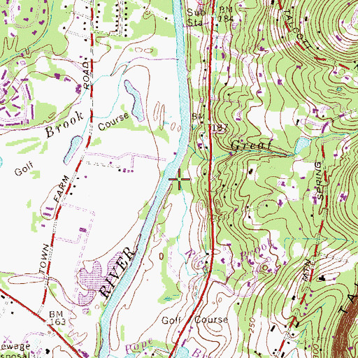 Topographic Map of Pope Brook, CT
