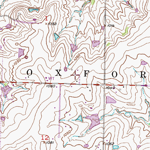 Topographic Map of Blue Valley Library, KS