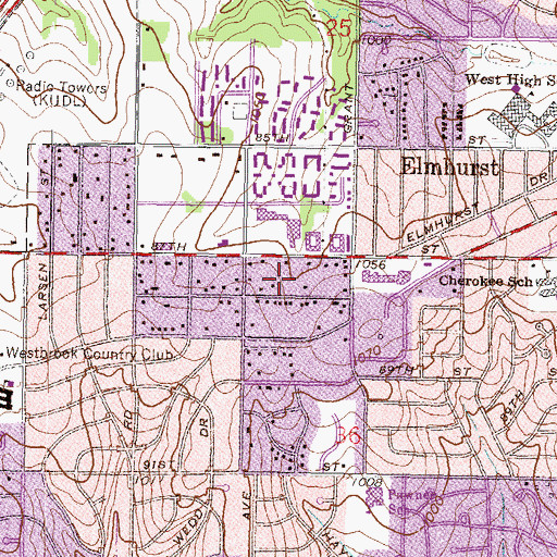 Topographic Map of Central Resource Library, KS