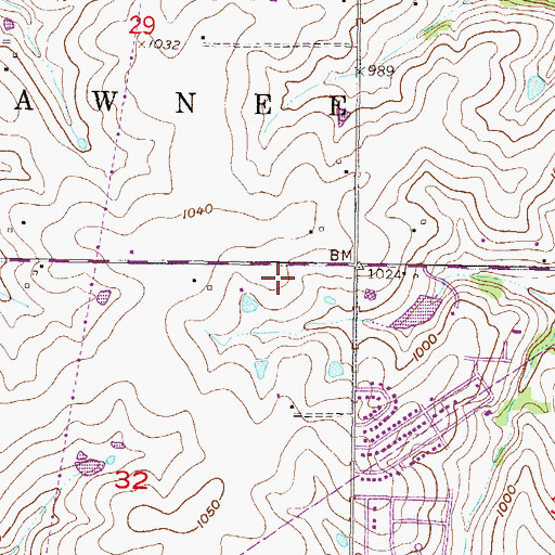 Topographic Map of Lackman Library, KS