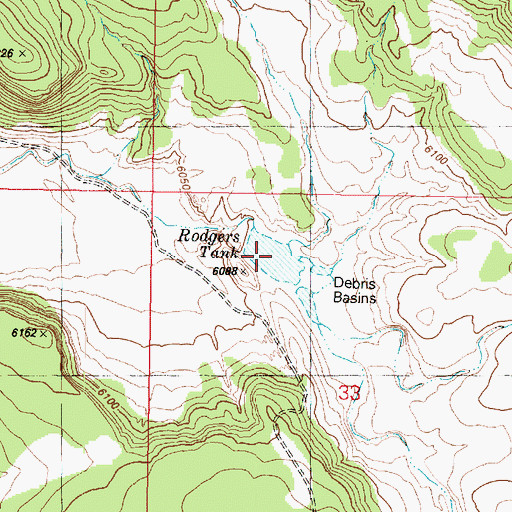 Topographic Map of Rodgers Tank, AZ