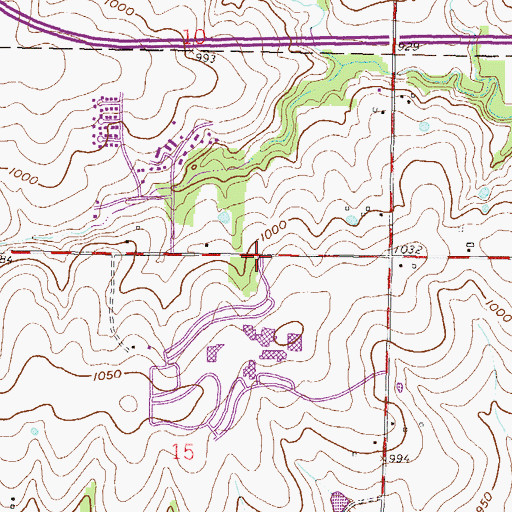 Topographic Map of Billington Library, KS
