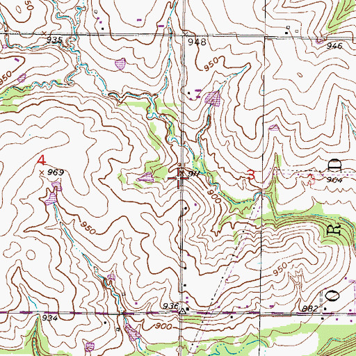 Topographic Map of Marty Memorial Station 1, KS