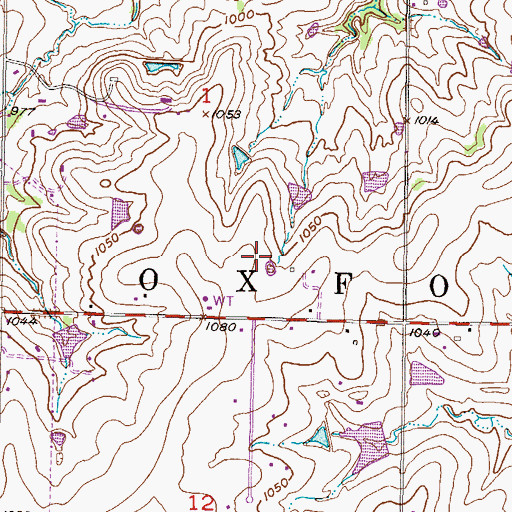 Topographic Map of Sunset Ridge Elementary School, KS