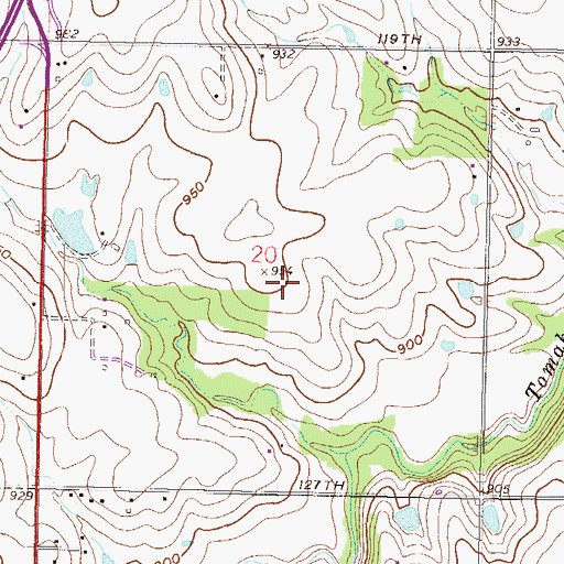 Topographic Map of Valley Park Elementary School, KS