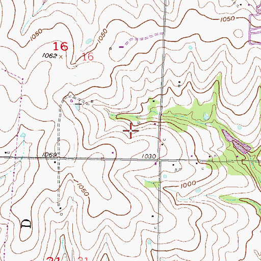 Topographic Map of Walnut Grove Elementary School, KS